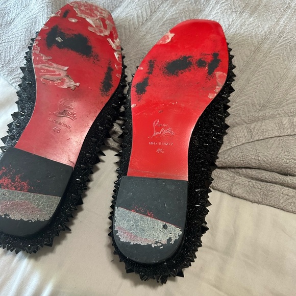 Christian Louboutin spiked dress shoe protective bottoms need be replaced - Picture 2 of 2